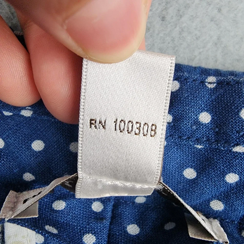 Peter Millar Shorts Mens 34 Blue Polka Dot Linen Cotton Chino 9 Inseam Casual